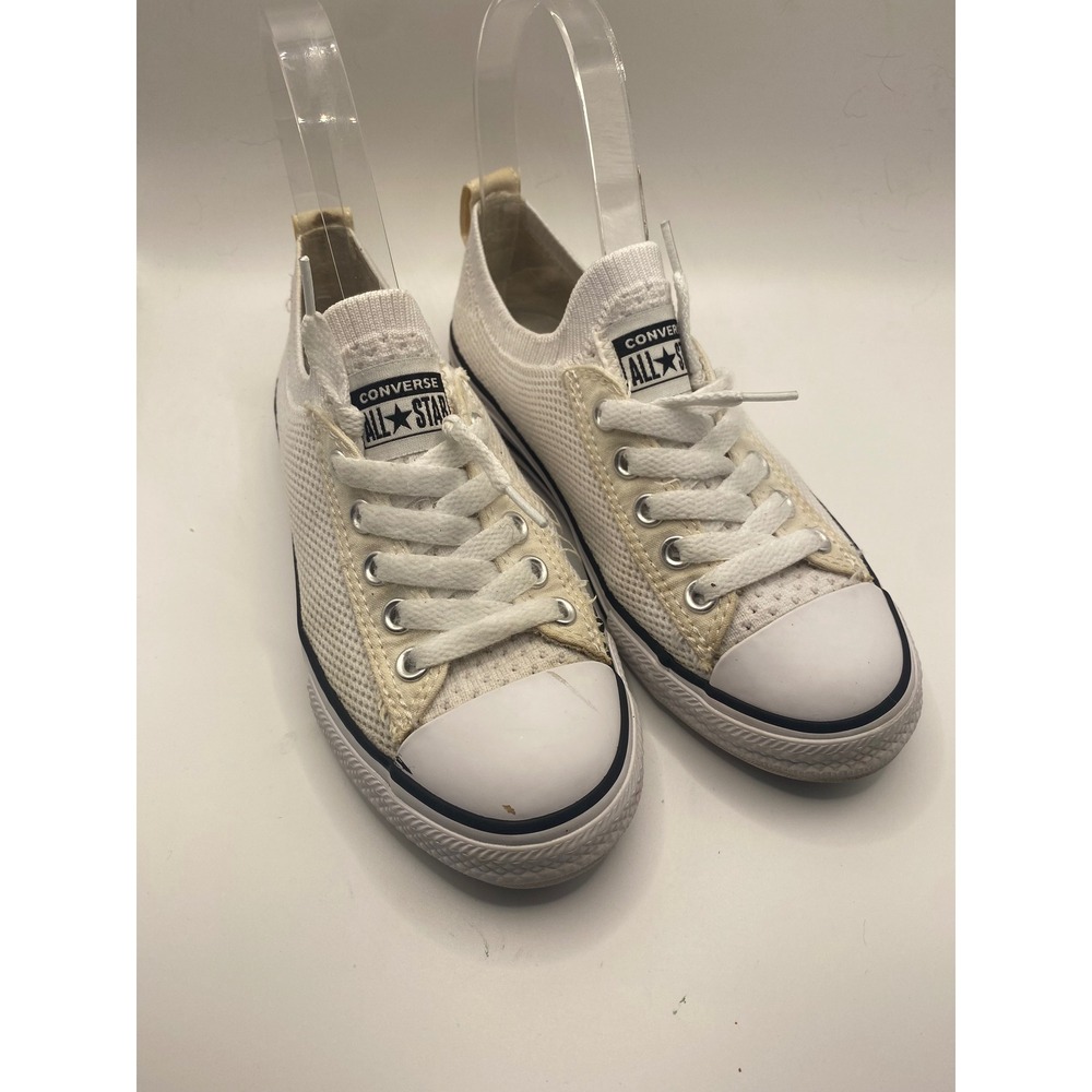 Converse All Star Kids White Knit Slip On Sneakers Shoes
